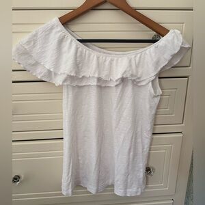 Lilly Pulitzer White Ruffle top size medium